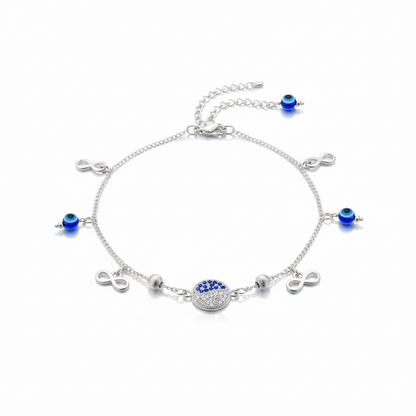 Infinity Evil Eye Single Anklet
