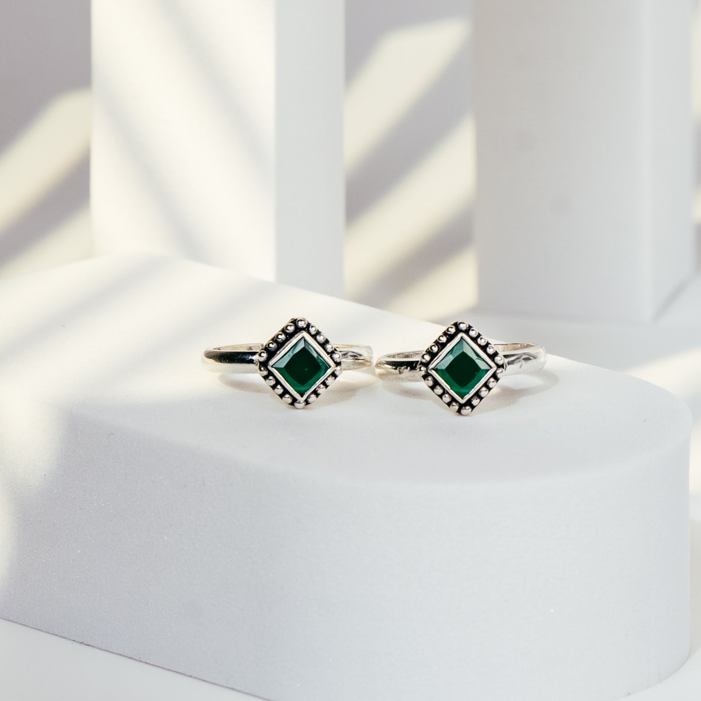 Oxidised Green Toe Ring