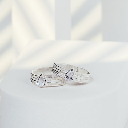 White Zircon Toe Ring