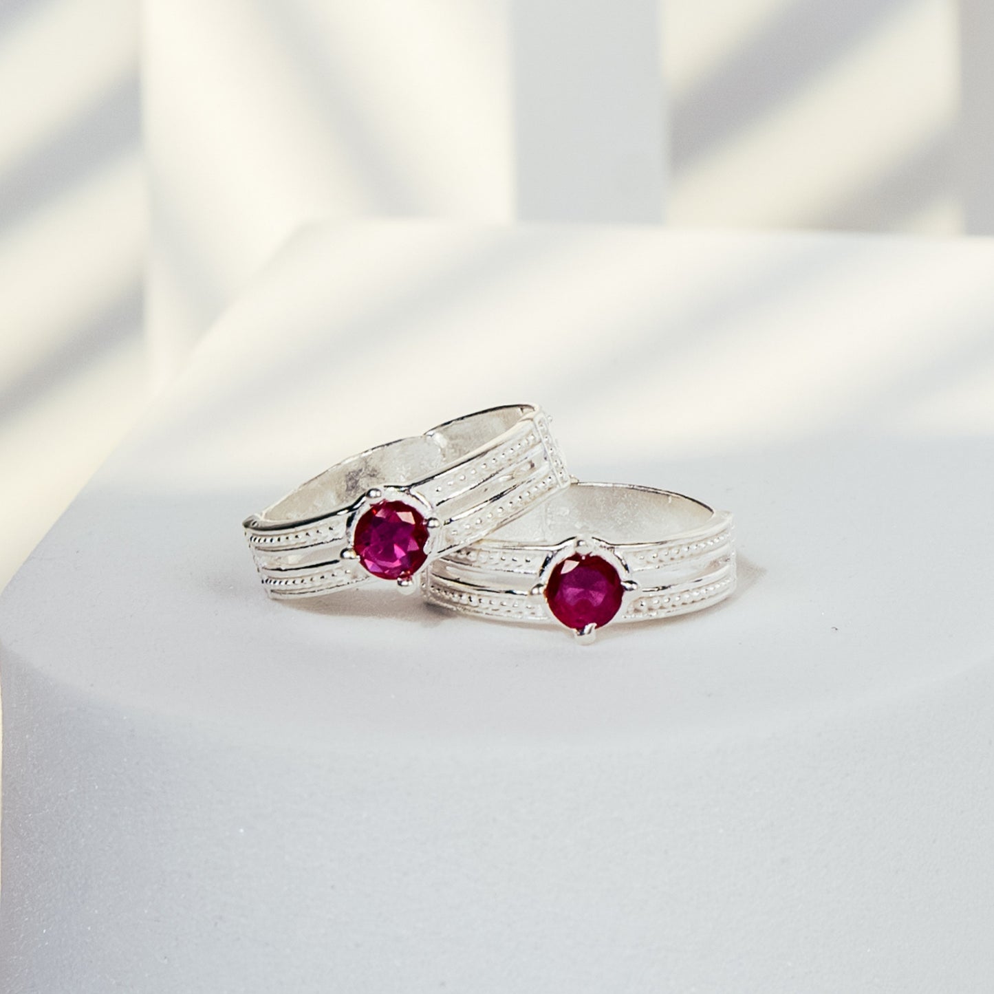 Pink Solitaire Toe Ring