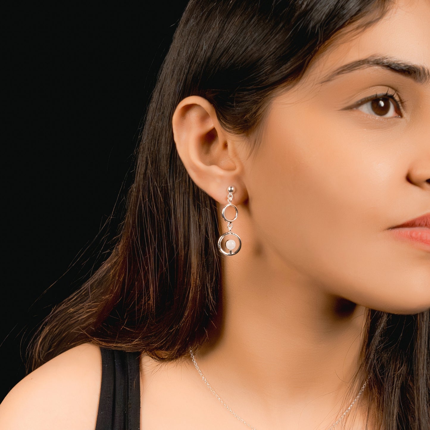 Rainbow Moonstone Earring