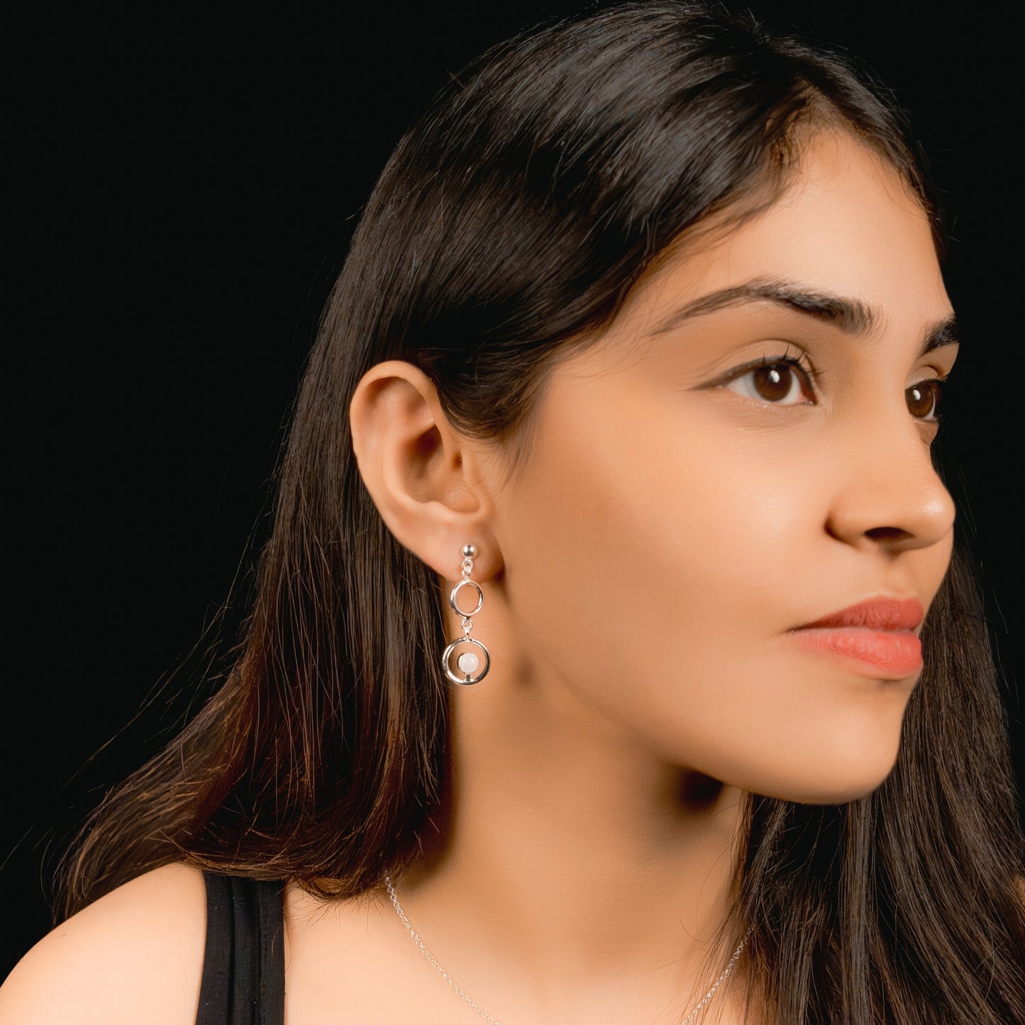 Rainbow Moonstone Earring