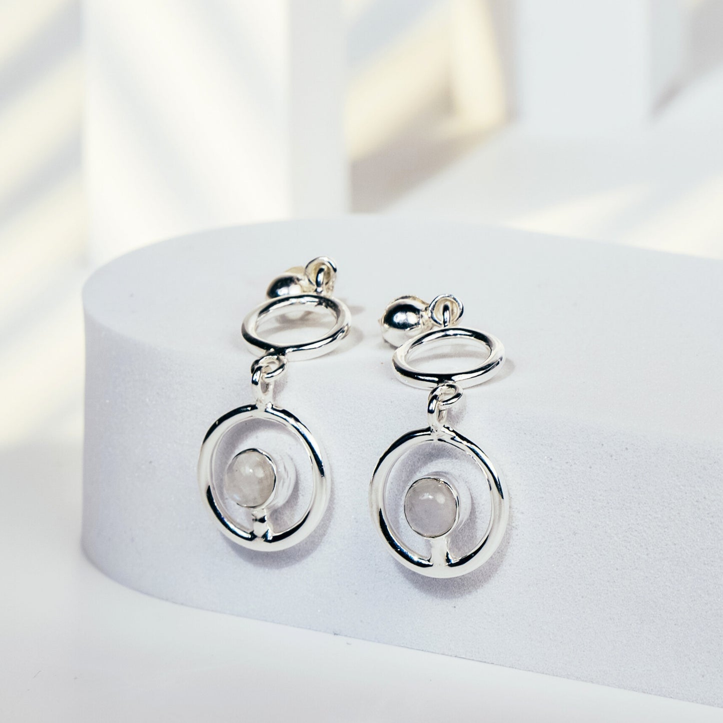 Rainbow Moonstone Earring