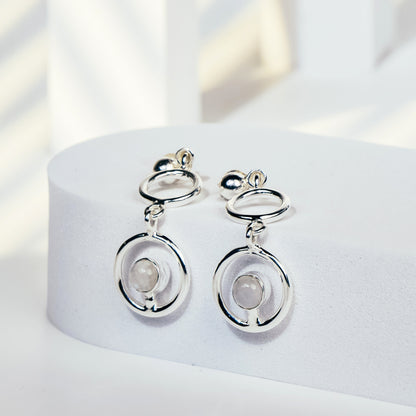 Rainbow Moonstone Earring