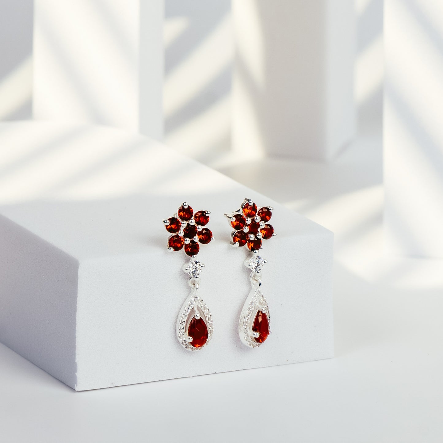 Ruby Zircon Earring