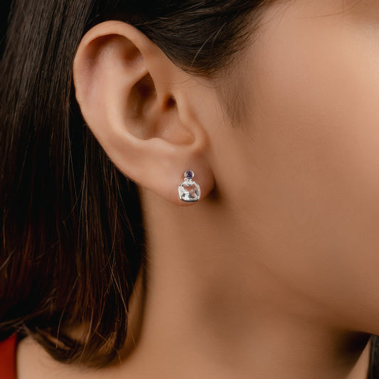 Amethyst, Citrine Earring