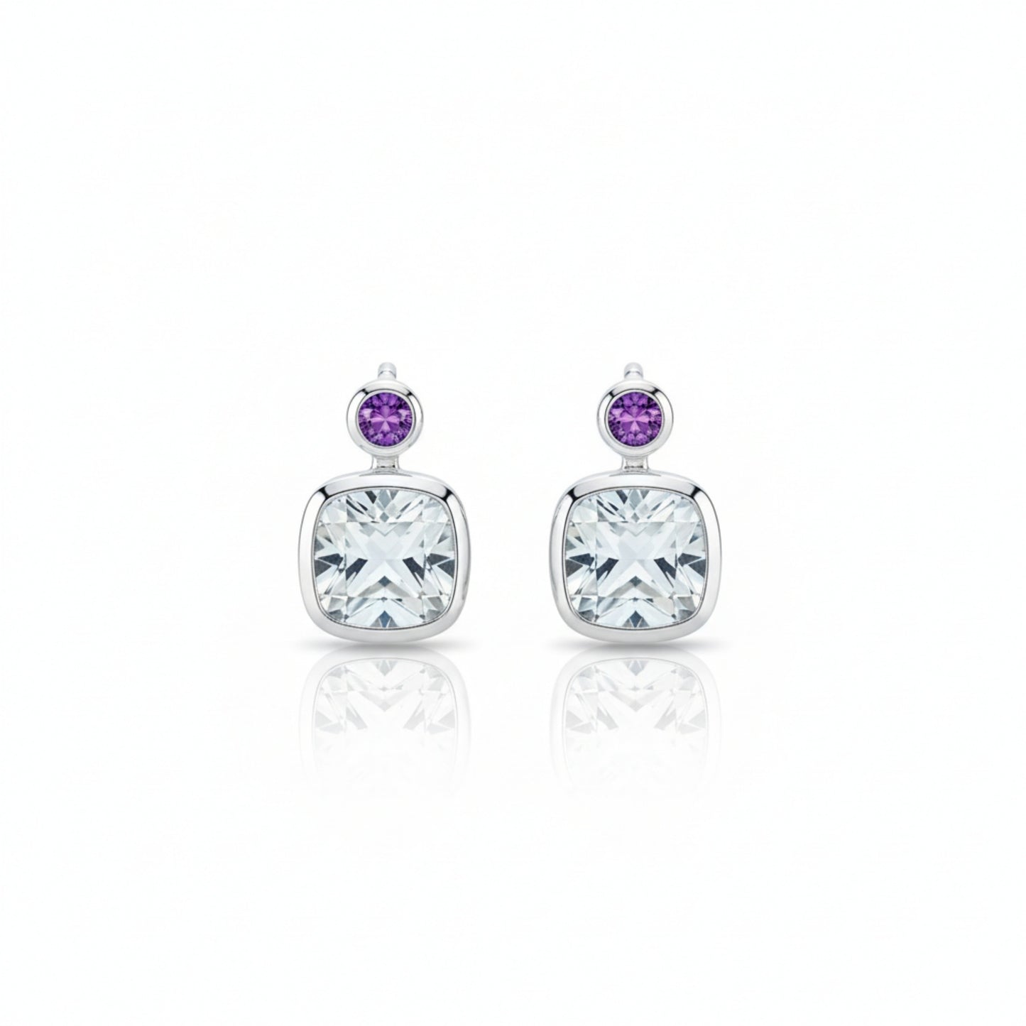 Amethyst, Citrine Earring