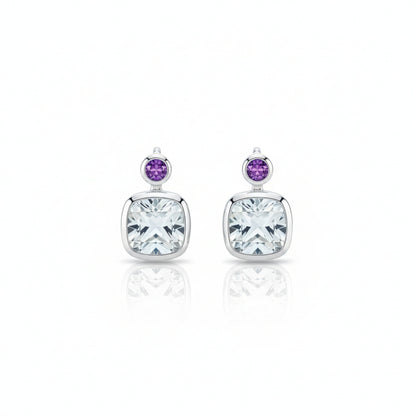 Amethyst, Citrine Earring