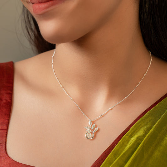 Spiral Leaf Chain Pendant