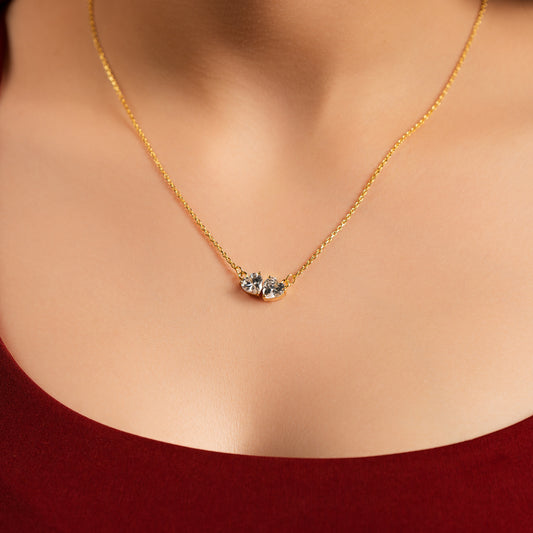 Double Heart Chain Pendant