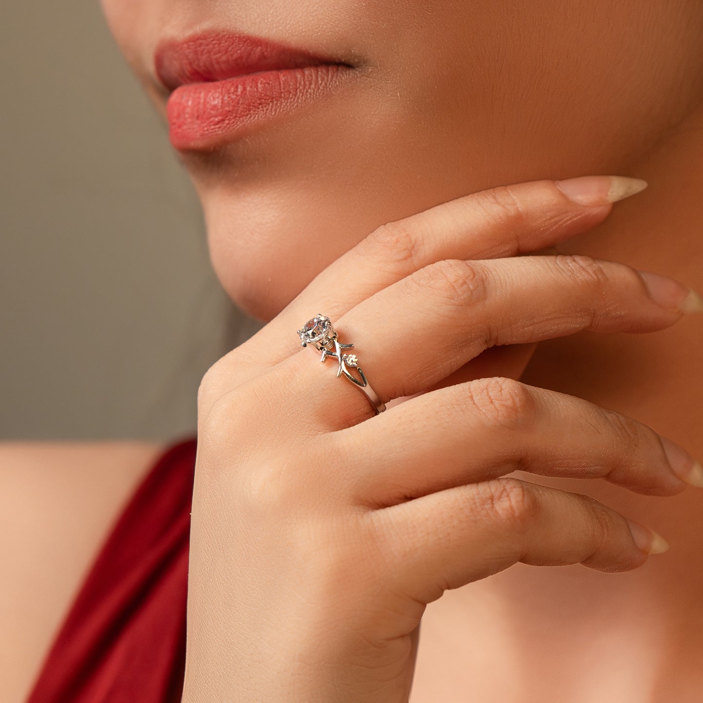 White Solitaire Ring