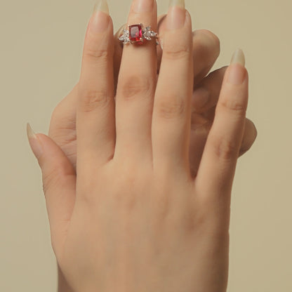 Pink Solitaire Ring